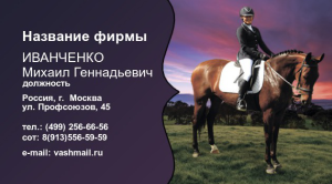 Шаблон №22553, Визитка двусторонняя, Отдых