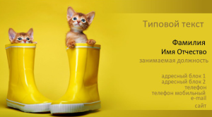 Шаблон №12541, Визитка двусторонняя, Животные