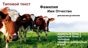 Шаблон №7342, Визитка двусторонняя, Животные