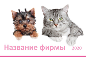 Шаблон №6312, Календарь карманный, Животные