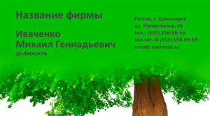 Шаблон №7102, Визитка двусторонняя, Турфирмы, отдых, Природа