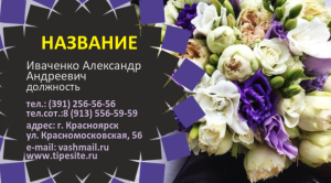 Шаблон №7461, Визитка двусторонняя, Индустрия красоты, События (тамада, ведущие), Природа, Искусство