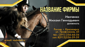 Шаблон №13013, Визитка двусторонняя, Спорт