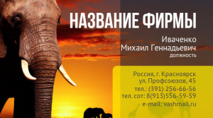 Шаблон №2453, Визитка двусторонняя, Турфирмы, отдых
