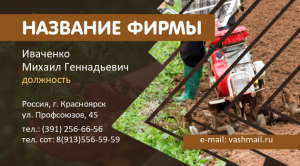 Шаблон №2629, Визитка двусторонняя, Дача