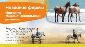Шаблон №4248, Визитка двусторонняя, Турфирмы, отдых